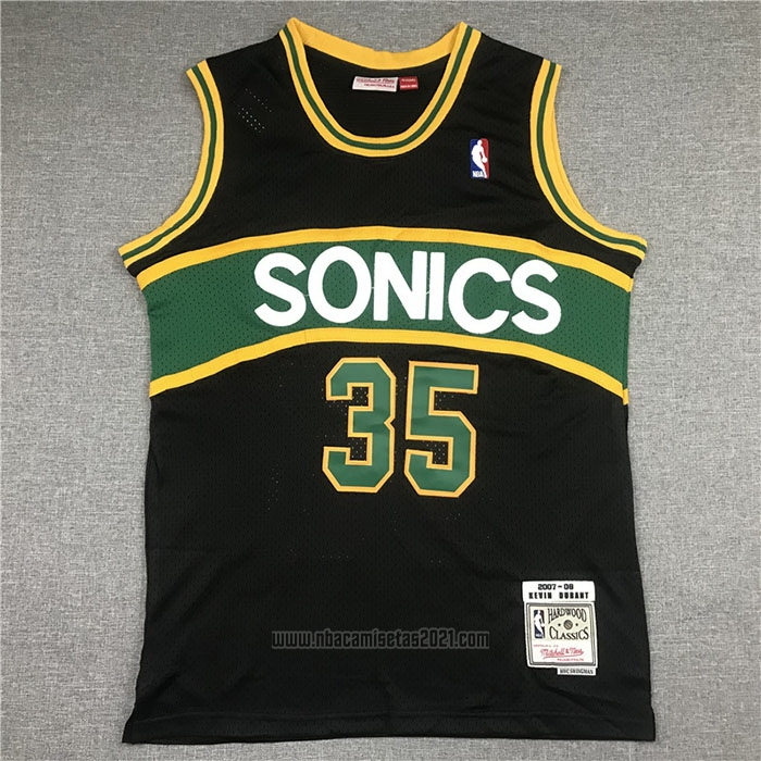 Camiseta Seattle SuperSonics Kevin Durant #35 Mitchell & Ness 2007-08 Negro